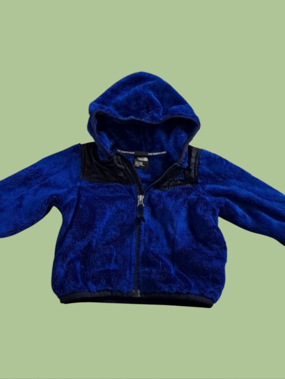 The North Face Kids Blue Black Fleece Full Zipper Jacket Baby's Size 6-12M